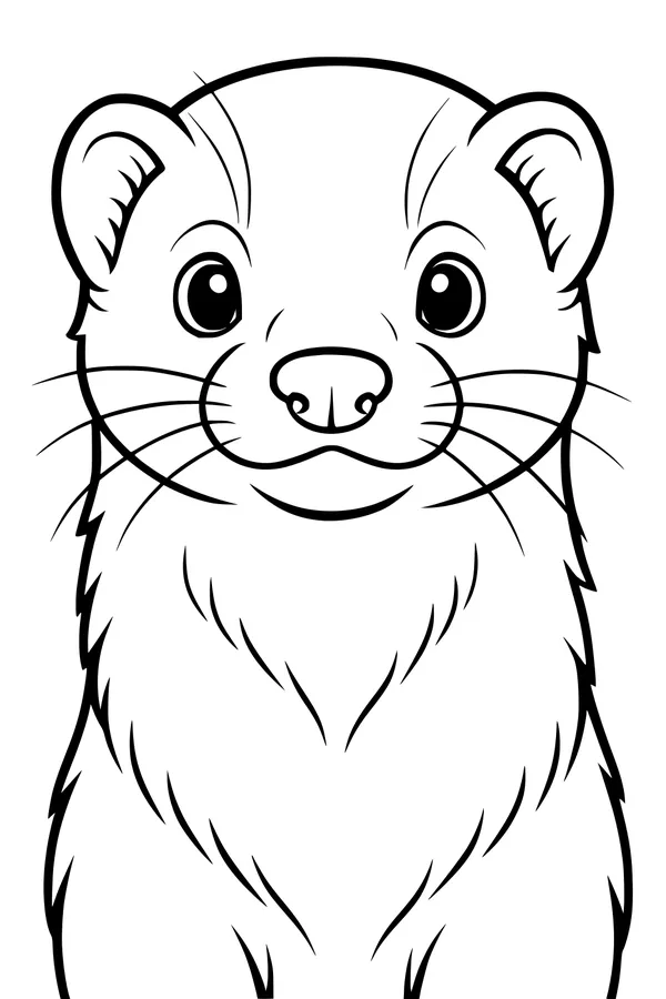 Friendly Ferret Stares With Bright Eyes