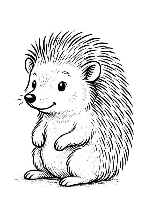 Hedgehog with a Friendly Smile