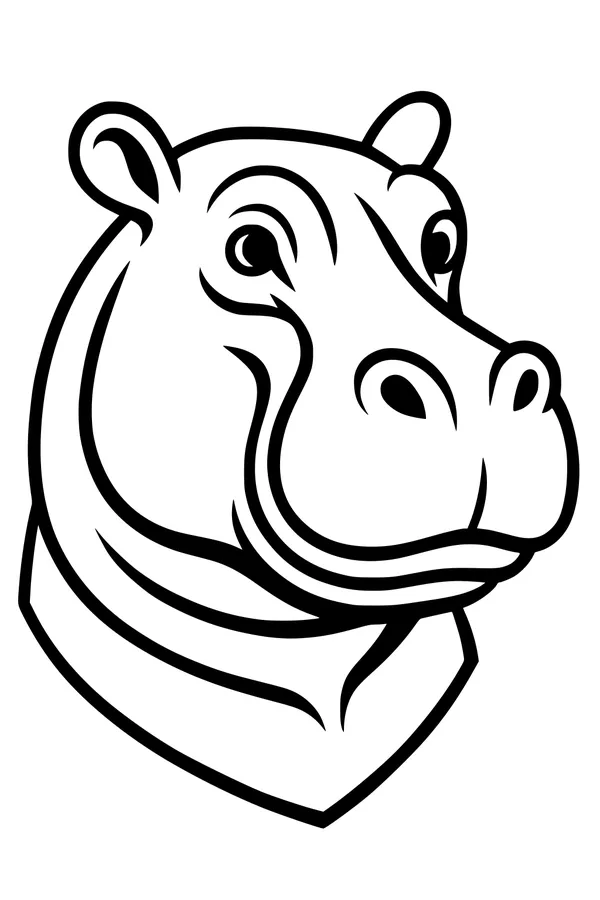 Happy Hippo with a Big Friendly Smile