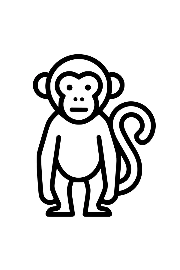 Monkey With a Swirly Tail Stand-Off