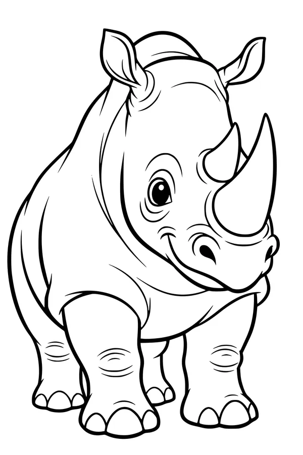 Gentle Rhino with a Big Happy Grin