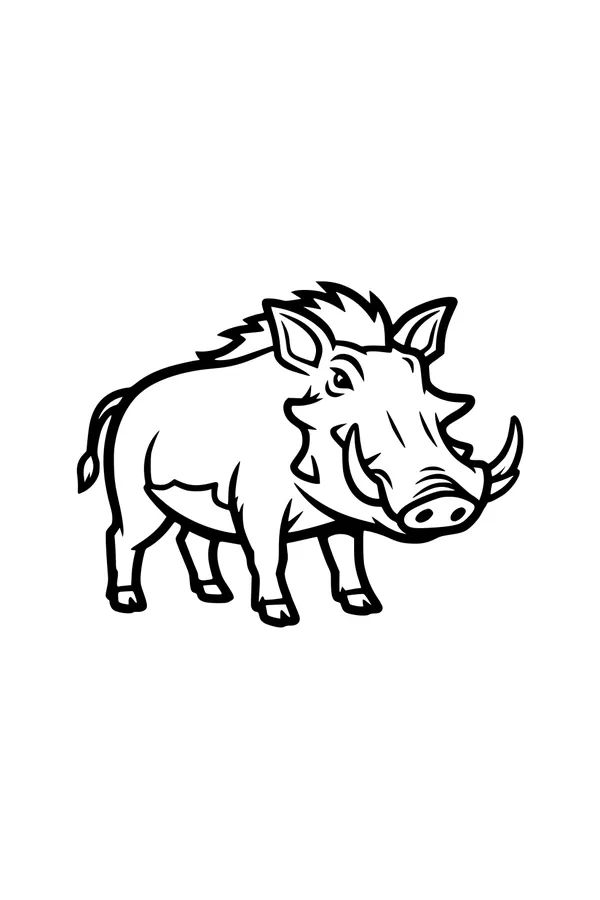 Warthog with Wild Whiskers in the Sun