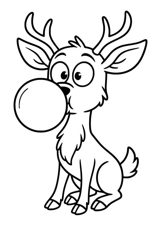 Surprised Deer and the Giant Bubble