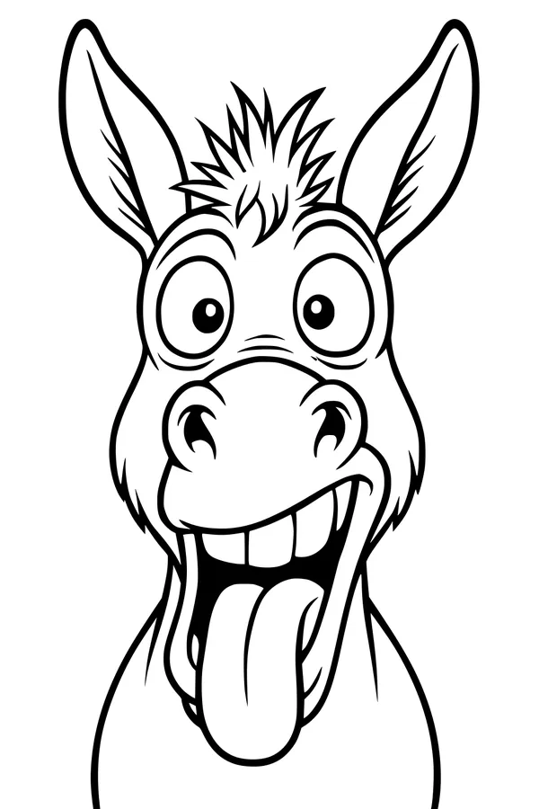 Goofy Donkey Making a Silly Face