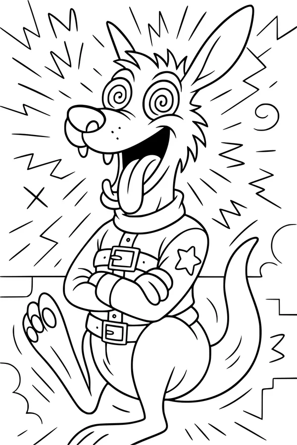 Zippy Kangaroo with Swirly Eyes