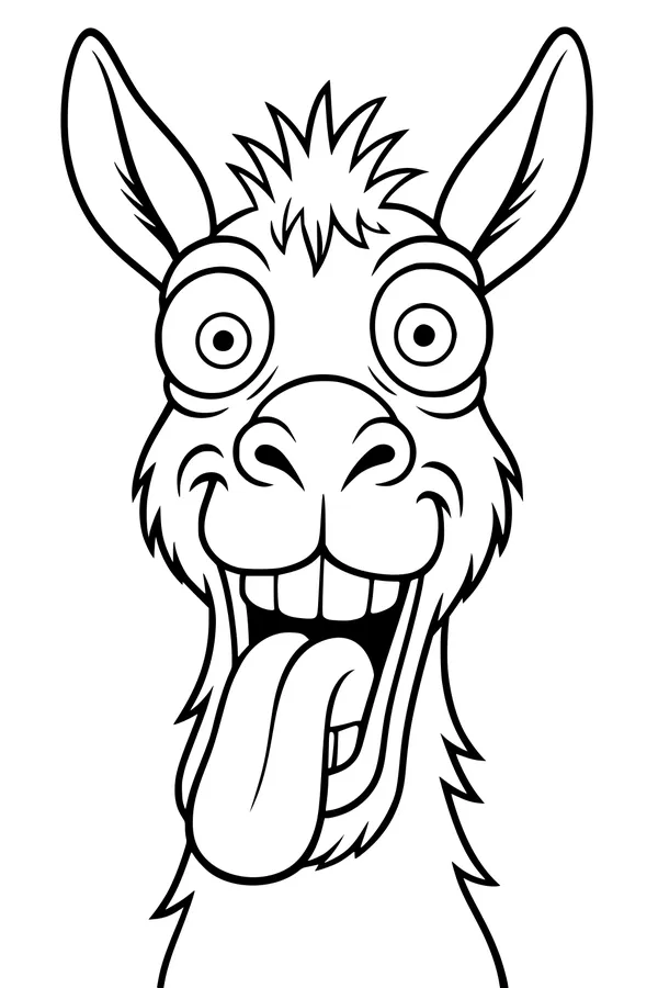Silly Llama’s Tongue-Out Grin