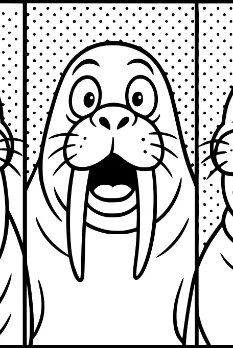 Three Silly Walrus Faces in a Row