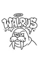Grumpy Walrus with Graffiti Letters