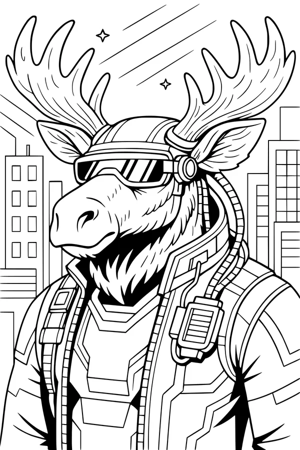 Moose Patrol in the City Lights