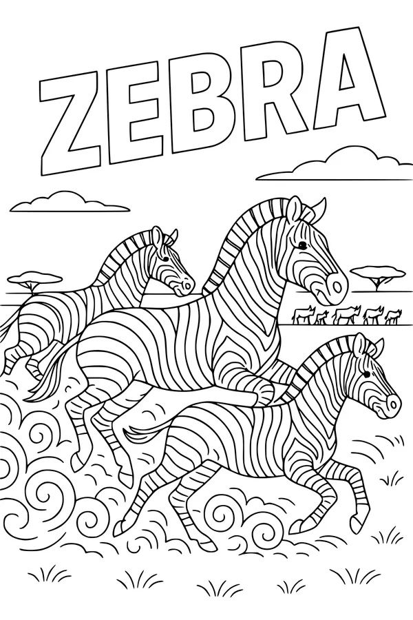 Striped Stampede on the Savanna