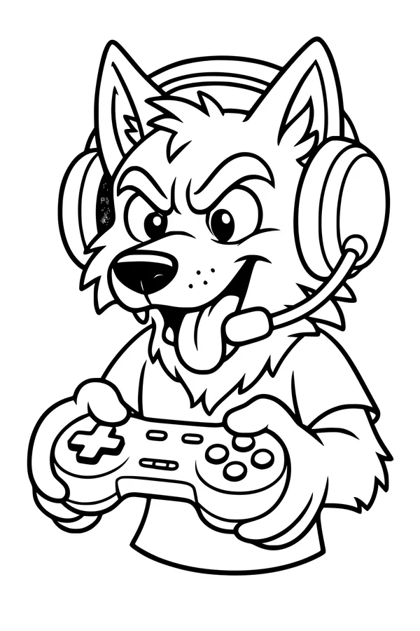 Game-Time Wolf With Headset