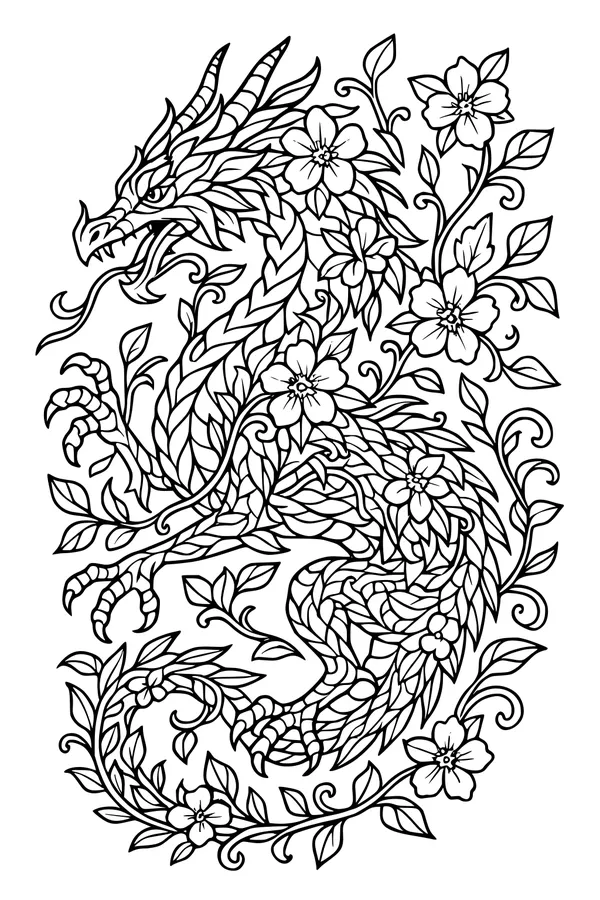 Garden Dragon With Blooming Scales