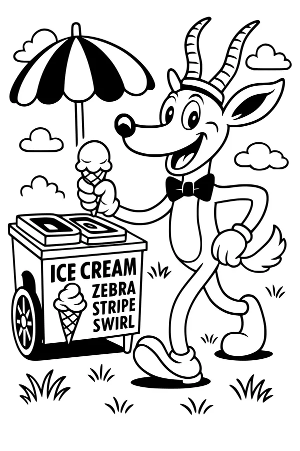 Gazelle Treats Under the Striped Umbrella