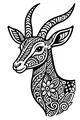 Gazelle With Swirly Patterns and Wild Horns
