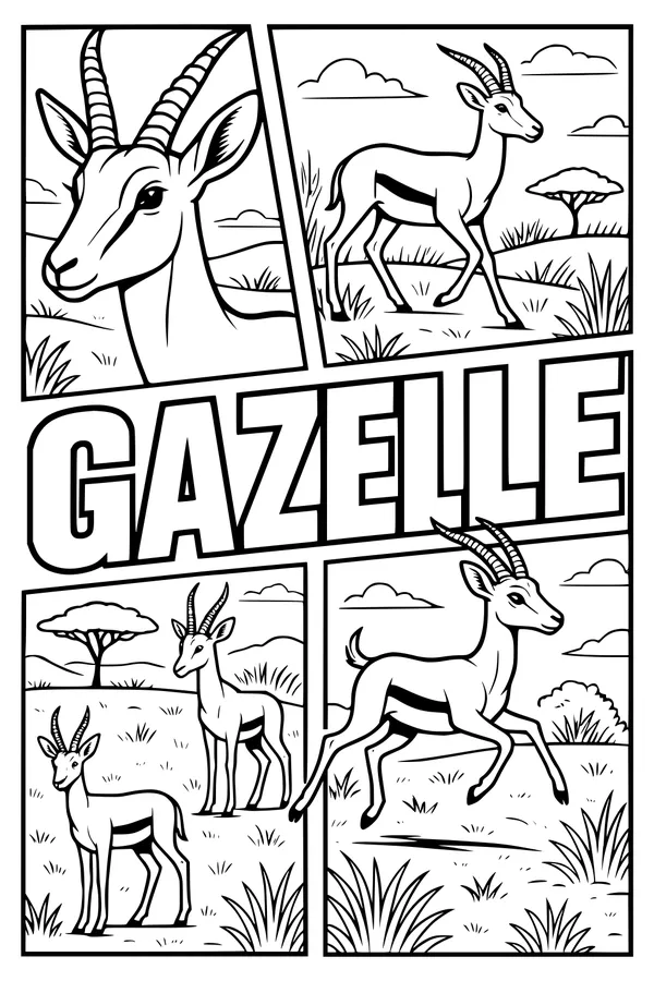 Gazelle Parade Across the Grasslands