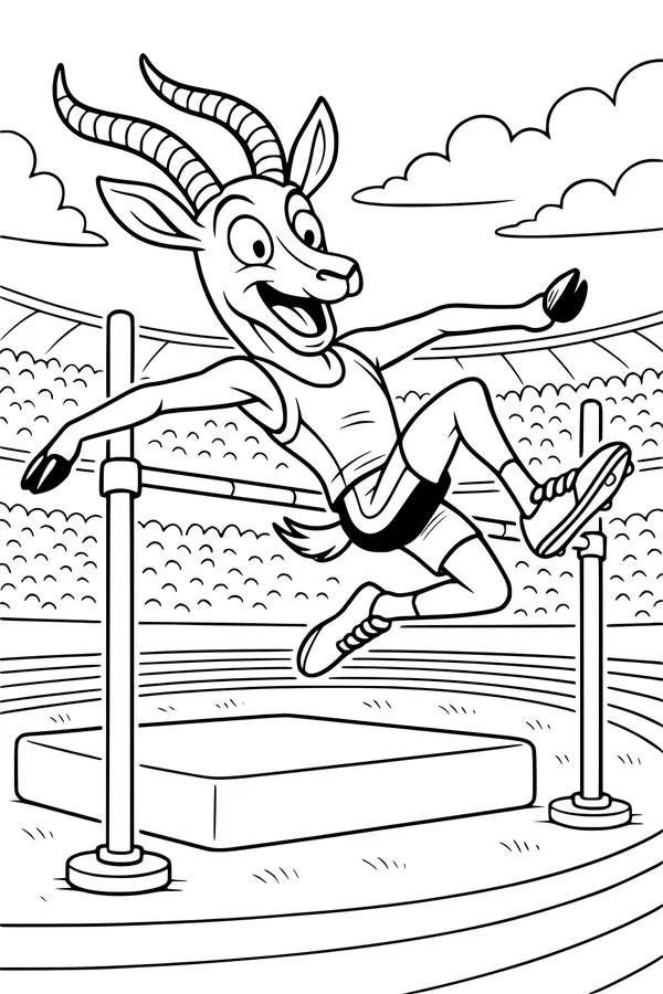 Gazelle Jumps High at the Stadium