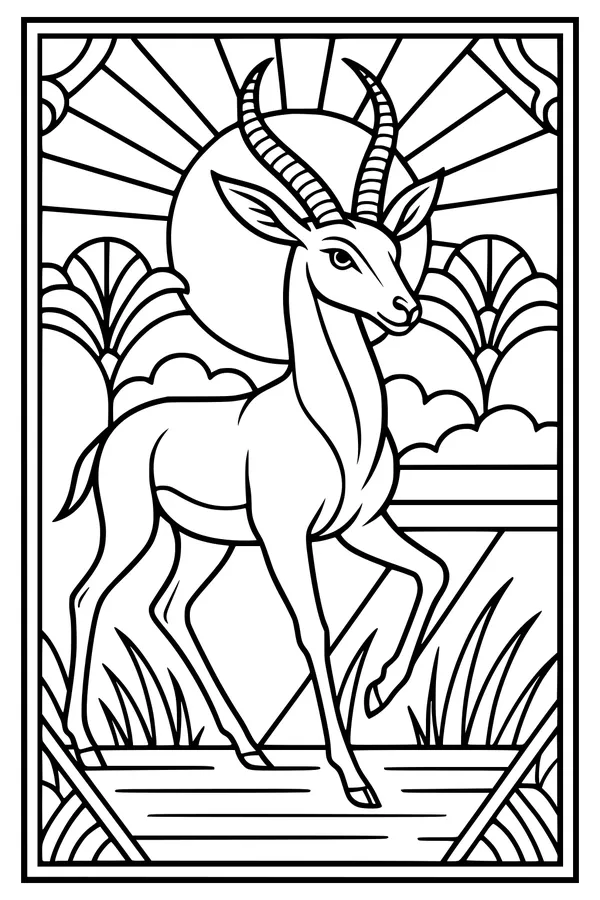Gazelle Steps Through Morning Sunbeams