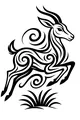 Swirly Gazelle Leaps Over the Grass