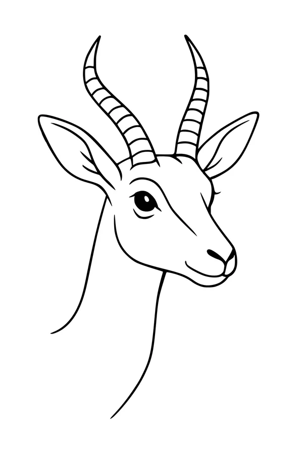 Gentle Gazelle with Spiraled Horns