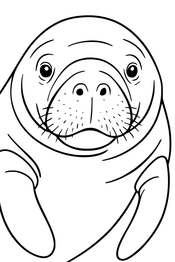 Gentle Manatee Smiles By the Water