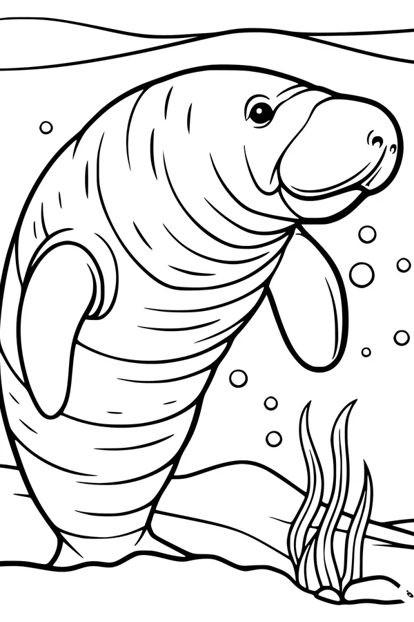 Gentle Manatee Gliding Through the Waves
