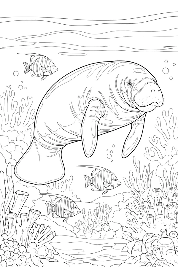 Gentle Manatee in Coral Gardens