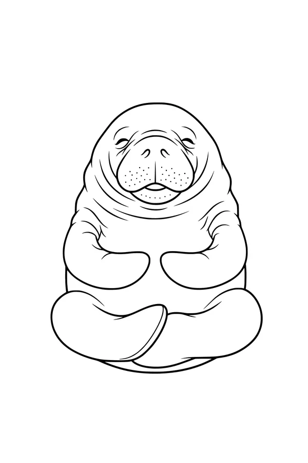 Snuggly Manatee Sitting Still