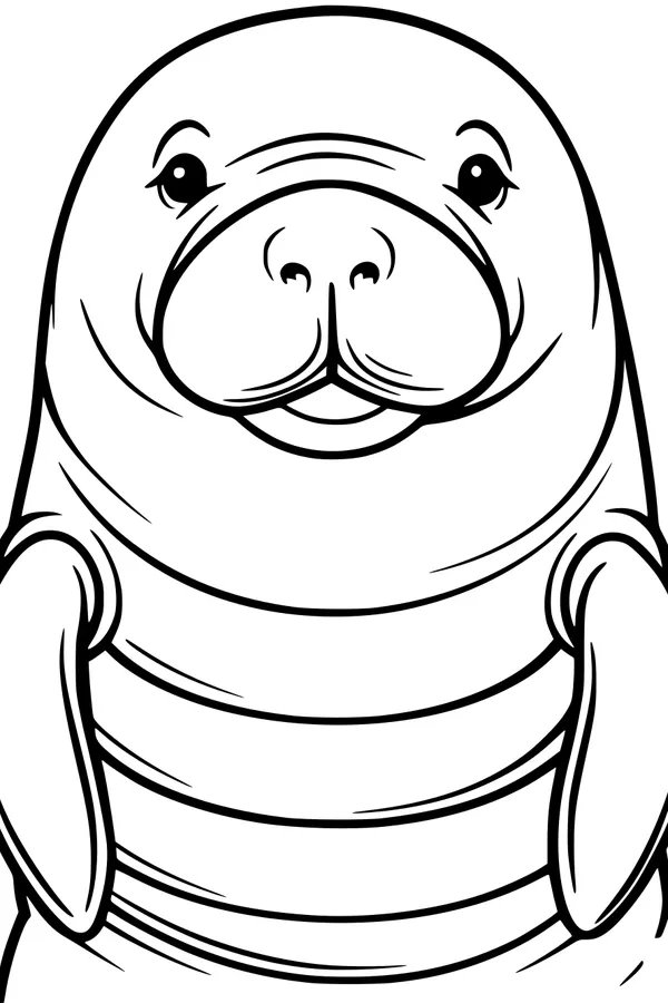 Gentle Manatee Smiles in the Sun