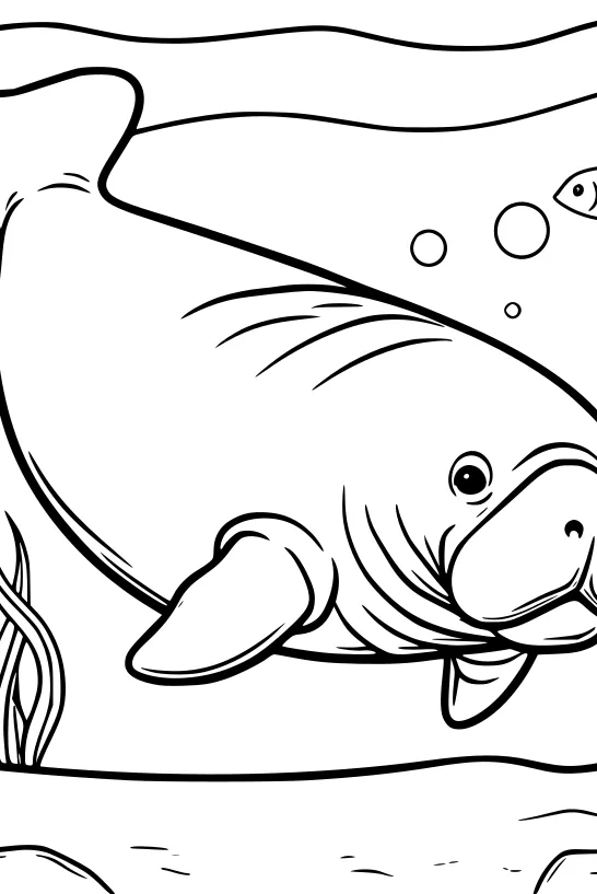 Gentle Manatee Gliding Underwater