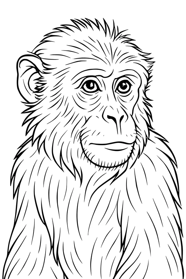 Monkey with Fluffy Fur and Bright Eyes