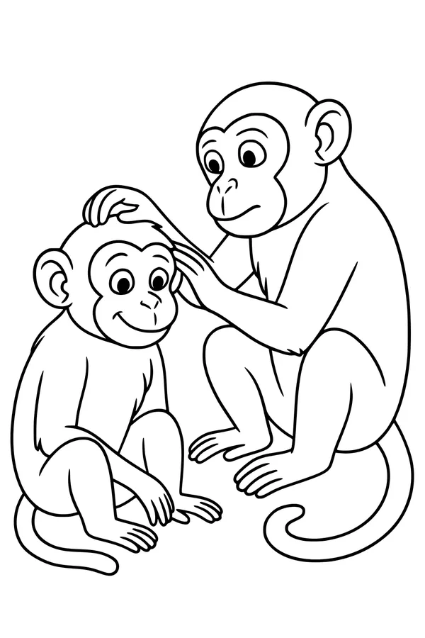 Monkey Mama’s Busy Grooming Time