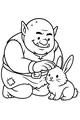 Free Ogre Coloring Page - Gentle Giant With Bunny Friend (Printable PDF)