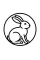 Bright-Eyed Bunny in a Circle