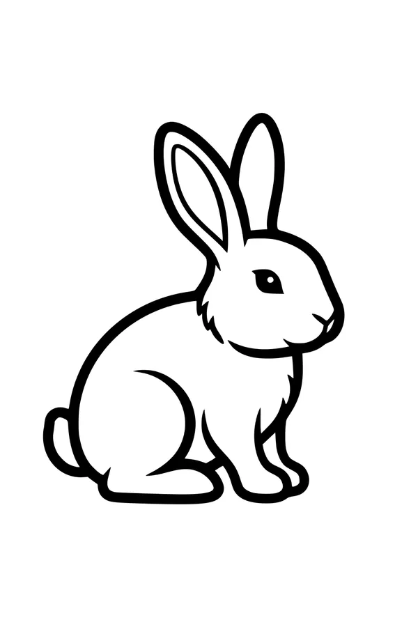 Bunny With Tall Ears Ready to Hop