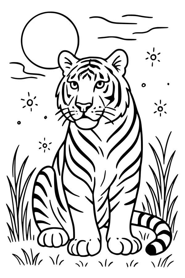 Sunny Day with a Striped Tiger