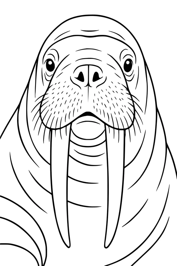 Wise Old Walrus With Whiskery Tusks