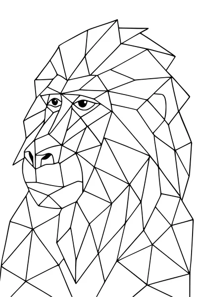 Geometric Baboon Boss in the Jungle