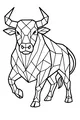 Geometric Bull with Bold Horns