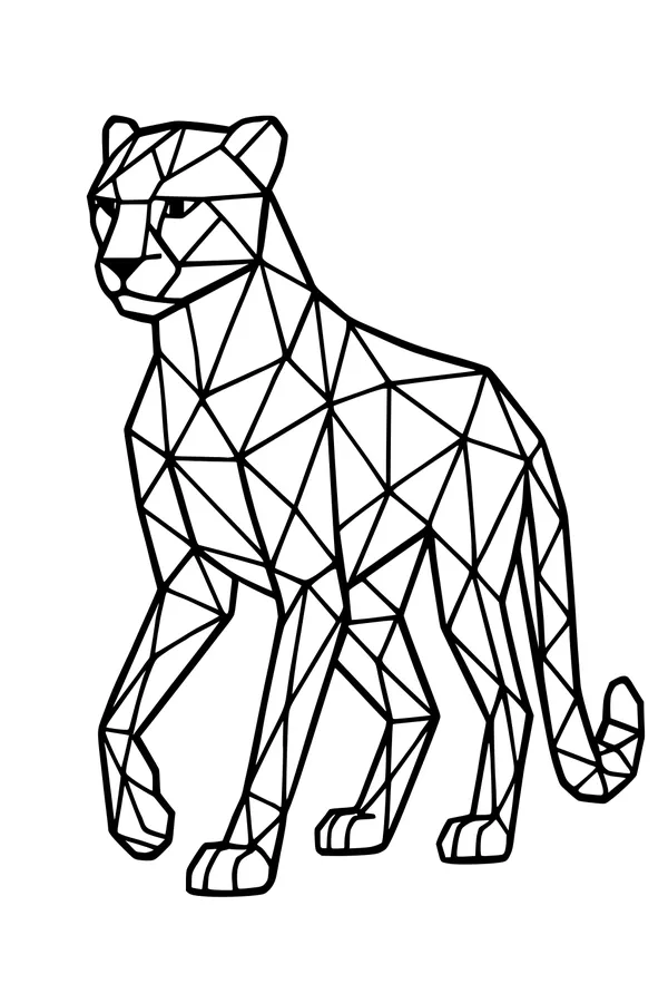 Cheetah on the Move in Shapes