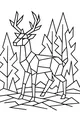 Stargazer Deer in a Pine Forest