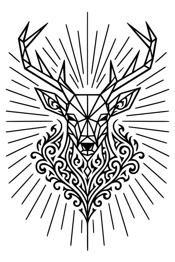 Starburst Deer in Fancy Patterns