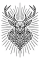 Starburst Deer in Fancy Patterns