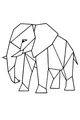 Origami Elephant Steps Through the Grass