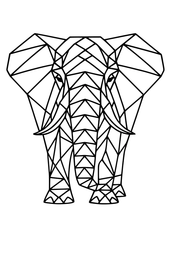 Elephant with Pointy Polygonal Patterns