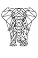 Elephant with Pointy Polygonal Patterns