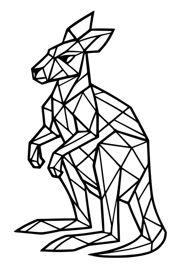 Kangaroo with Sparkle Shapes