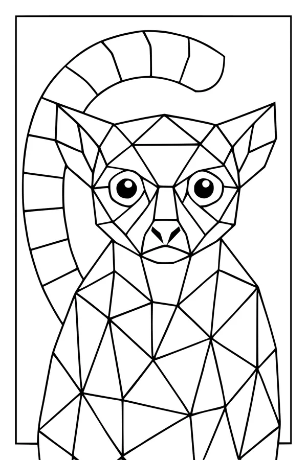 Lemur with a Marvelous Mosaic Tail