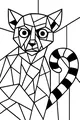 Geometric Lemur With Wide Eyes