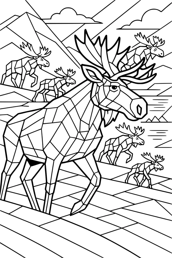 Mountain Moose Parade at Sunrise