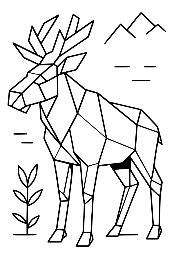 Moose by the Mountain Peaks